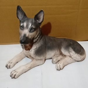 German Shepherd Dog Statue Ceramic Vtg Made In Usa